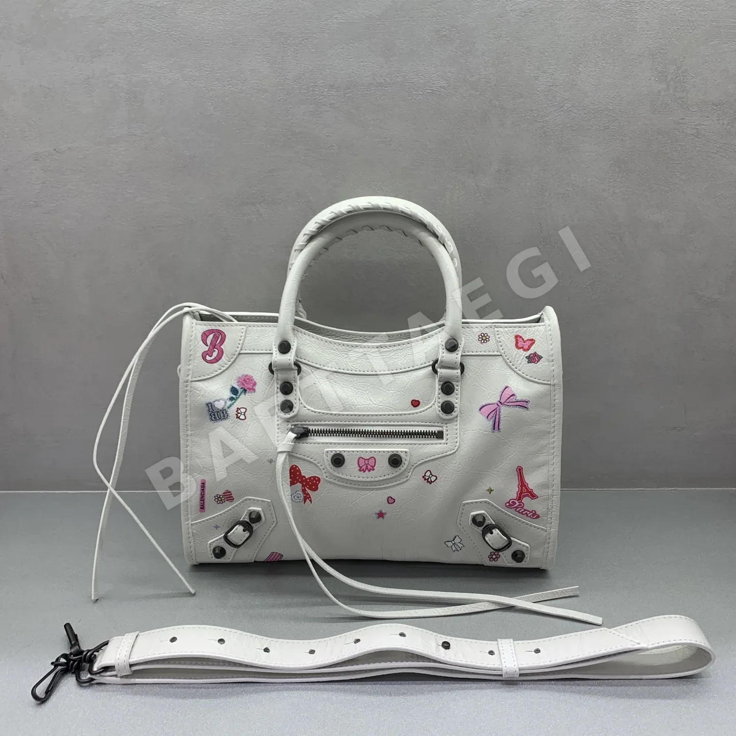 발렌시아가 스몰 그래피티 모터사이클 가방 0846691080