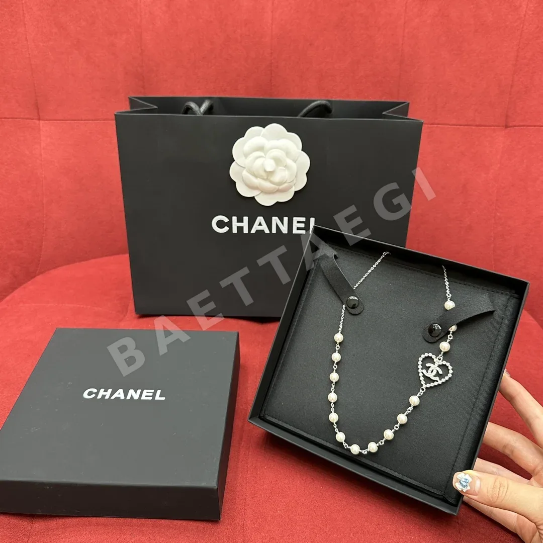 샤넬 오픈워크 하트 더블 C 펄 목걸이 상세 이미지 9