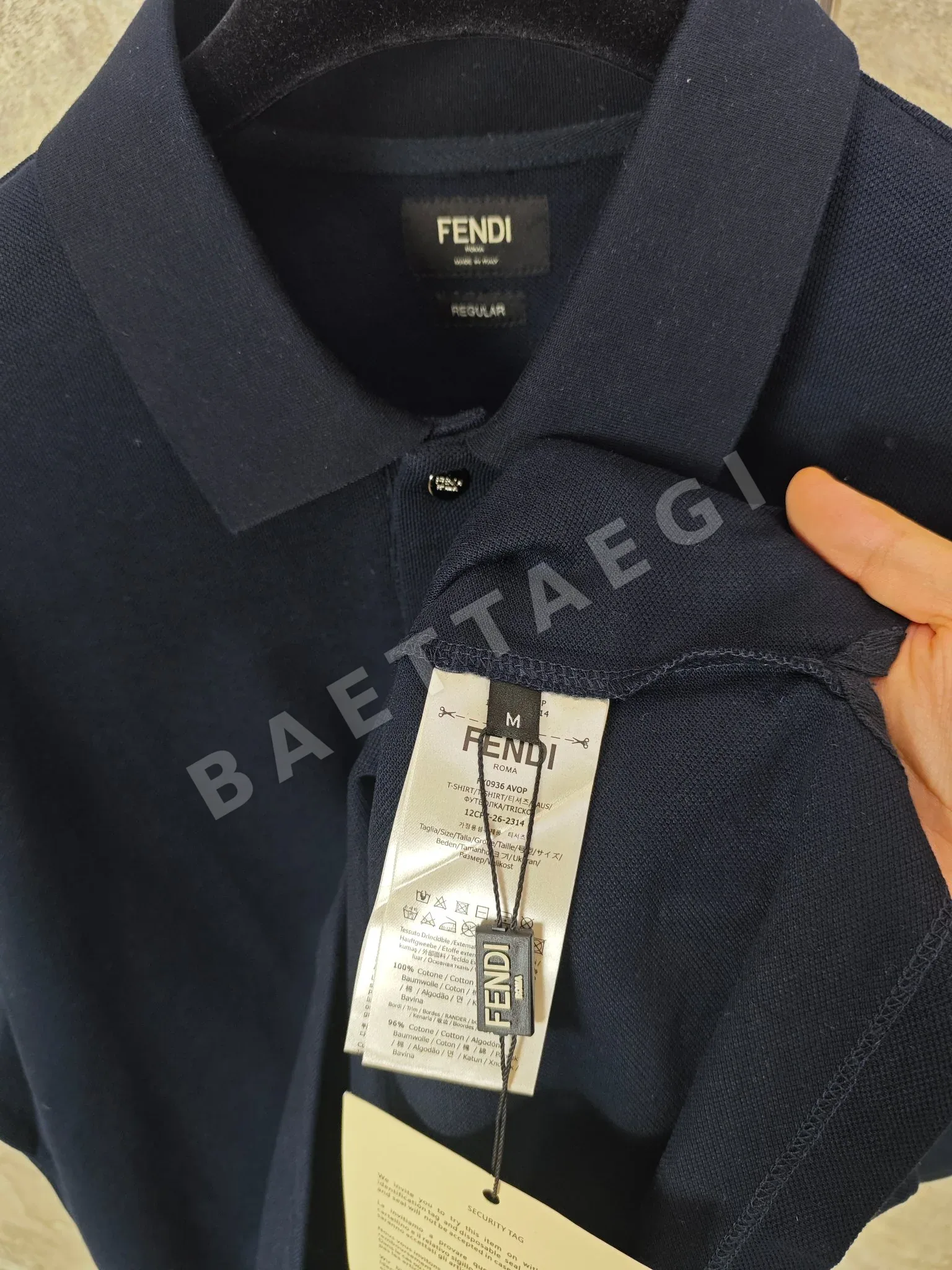 펜디 더블F 자수 메시 반팔 폴로셔츠 상세 이미지 6