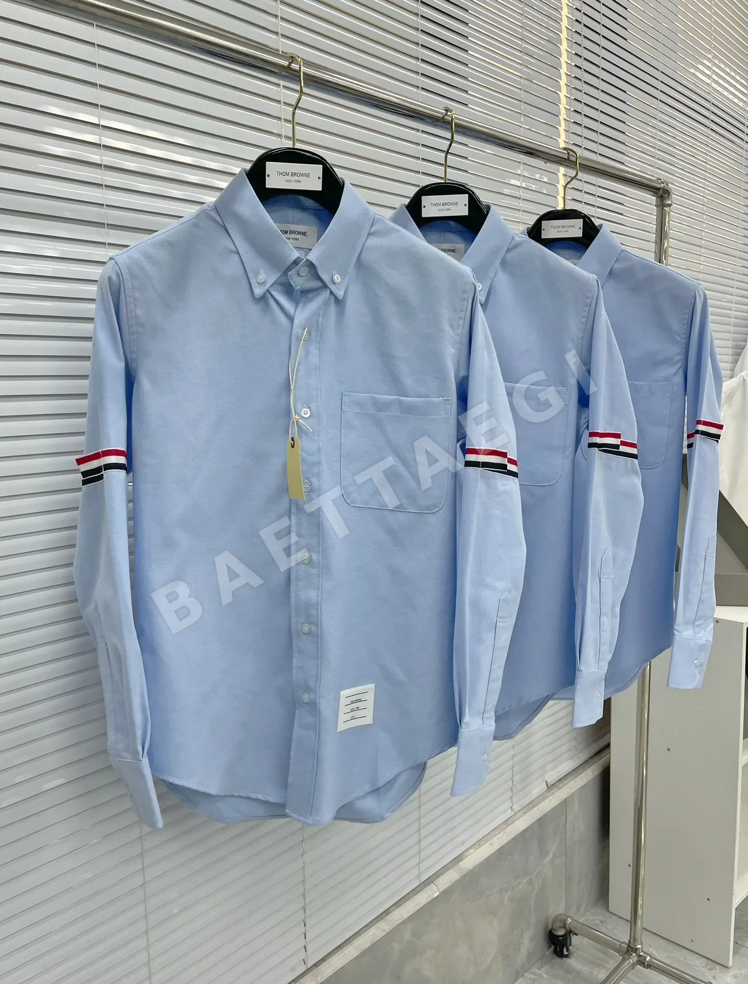 톰브라운 삼색 리본 옥스퍼드 긴팔 셔츠 상세 이미지 7