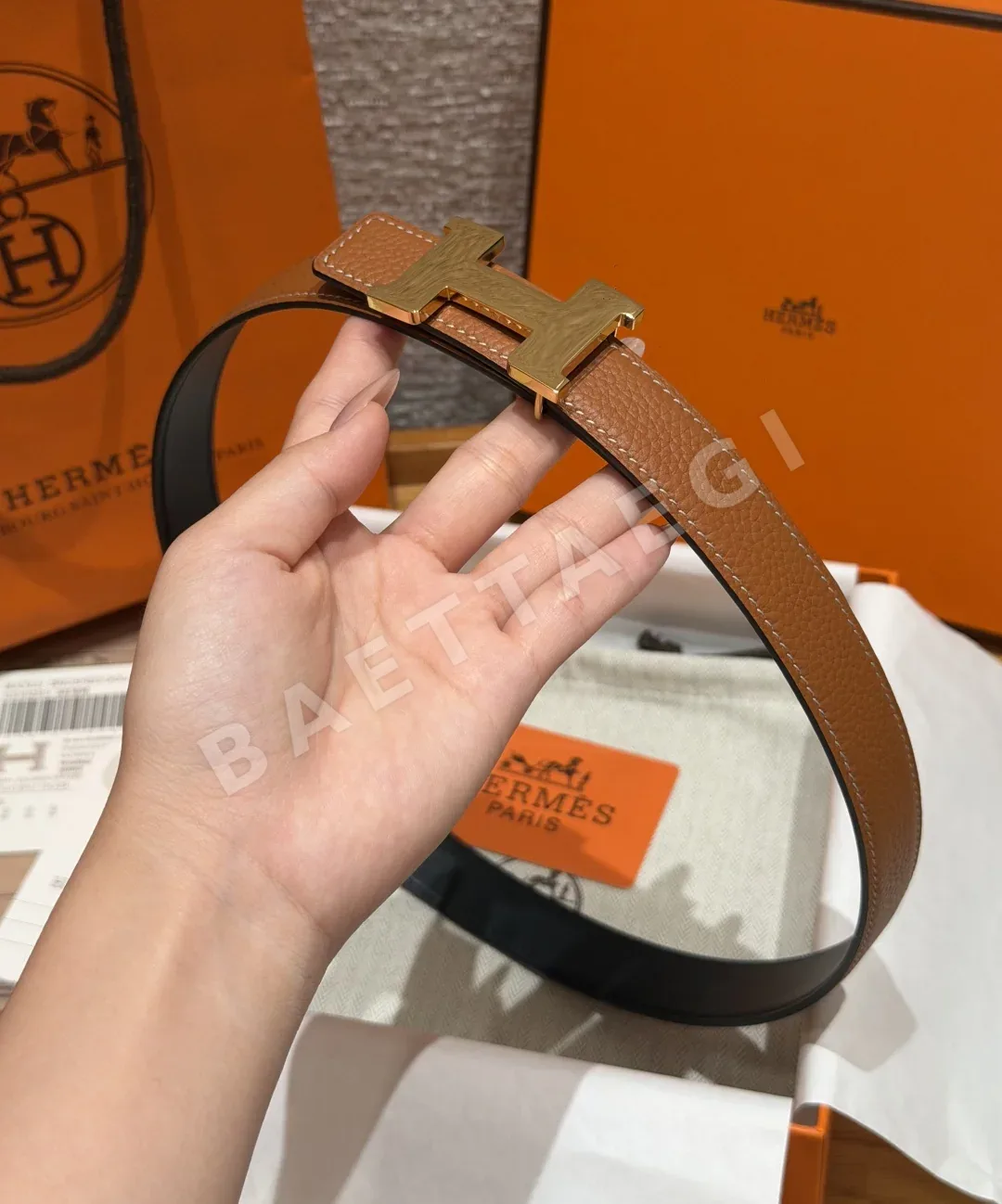 에르메스 H 미니 콘스탄스 가죽 벨트 상세 이미지 3