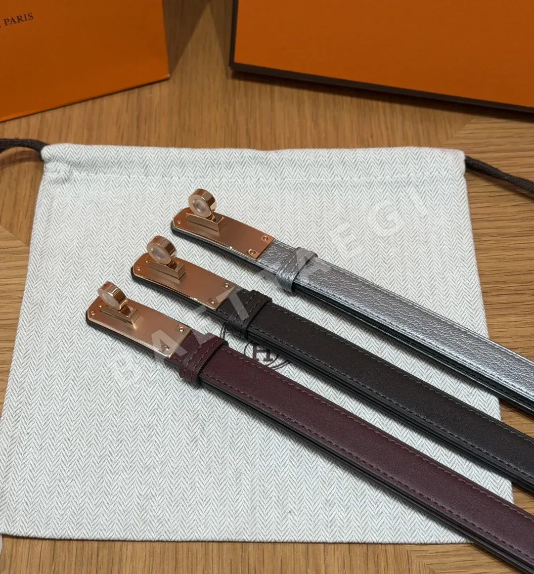 에르메스 켈리 팔라듐 가죽 벨트 177683