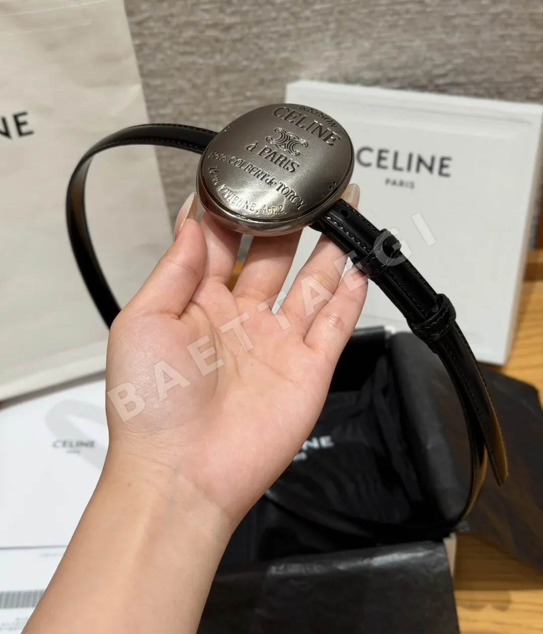 셀린느 메종 13mm 가죽 벨트 상세 이미지 4