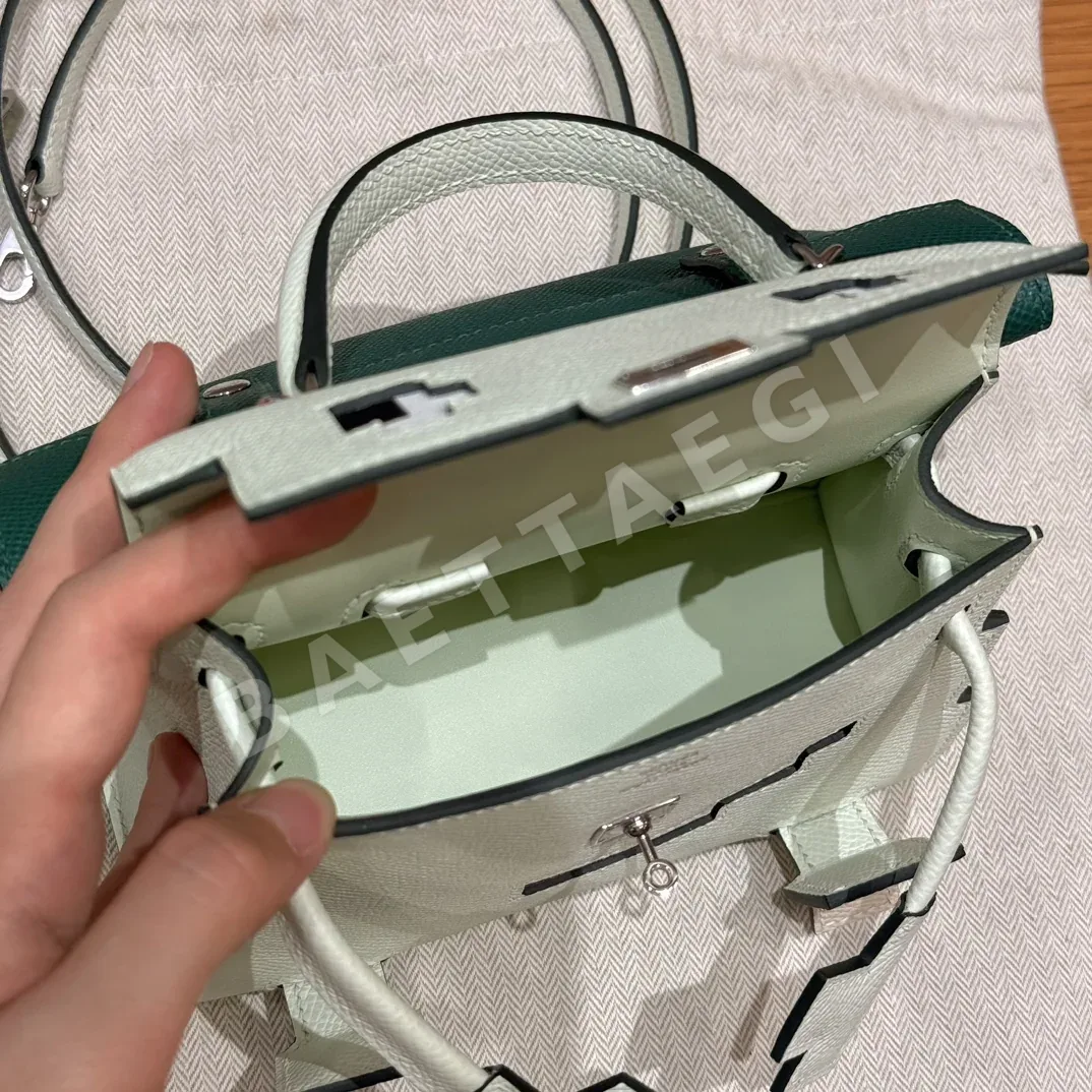 에르메스 켈리돌백 그린 실버 하드웨어 가방 상세 이미지 6