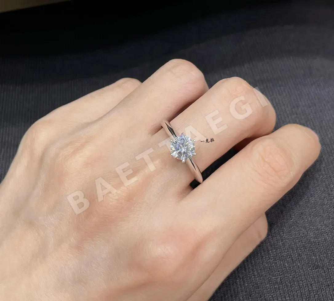 티파니 1 캐럿 6 발톱 골드 도금 반지 상세 이미지 2