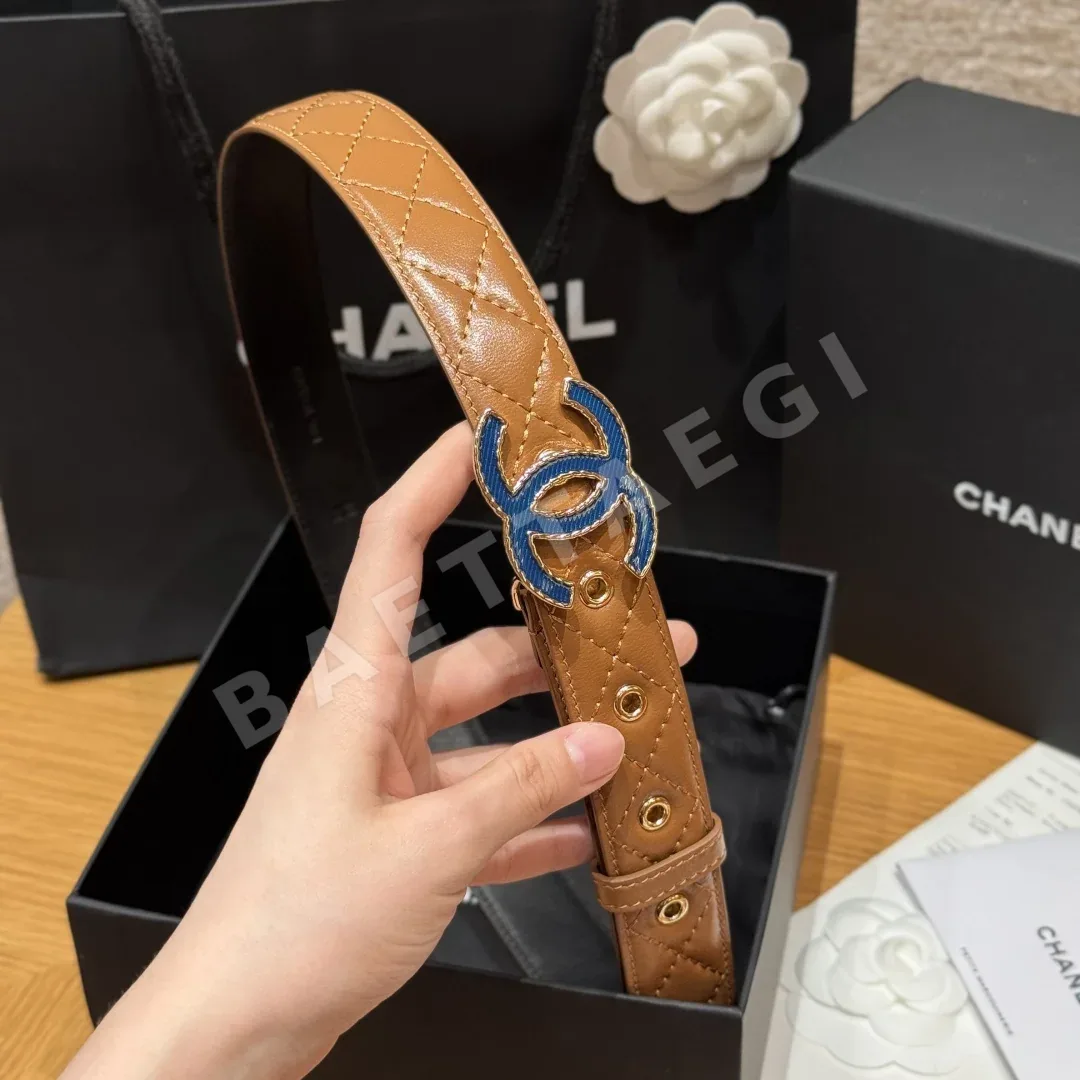 샤넬 램스킨 더블 C 메탈 로고 벨트 상세 이미지 3