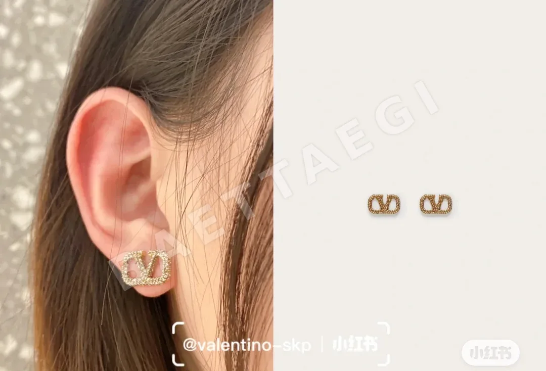 발렌티노 앤티크 스타일 다이아몬드 장식 귀걸이 상세 이미지 2