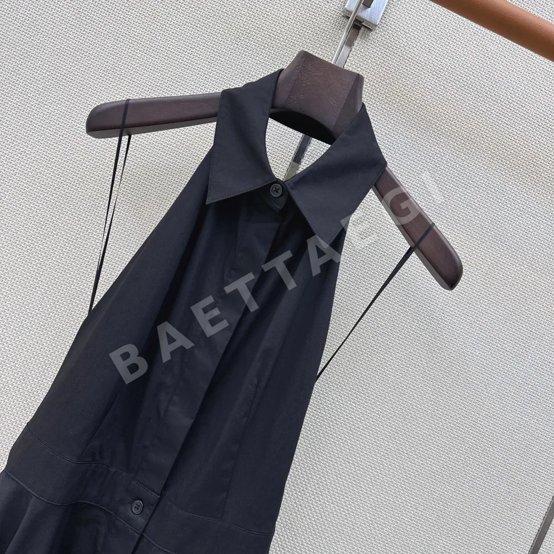 폴로 홀터넥 백리스 롱 원피스 상세 이미지 3