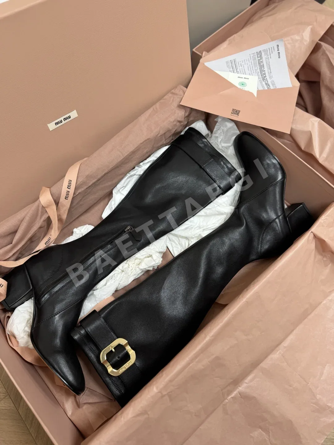 미우미우 나파 램스킨 니하이 부츠 상세 이미지 7