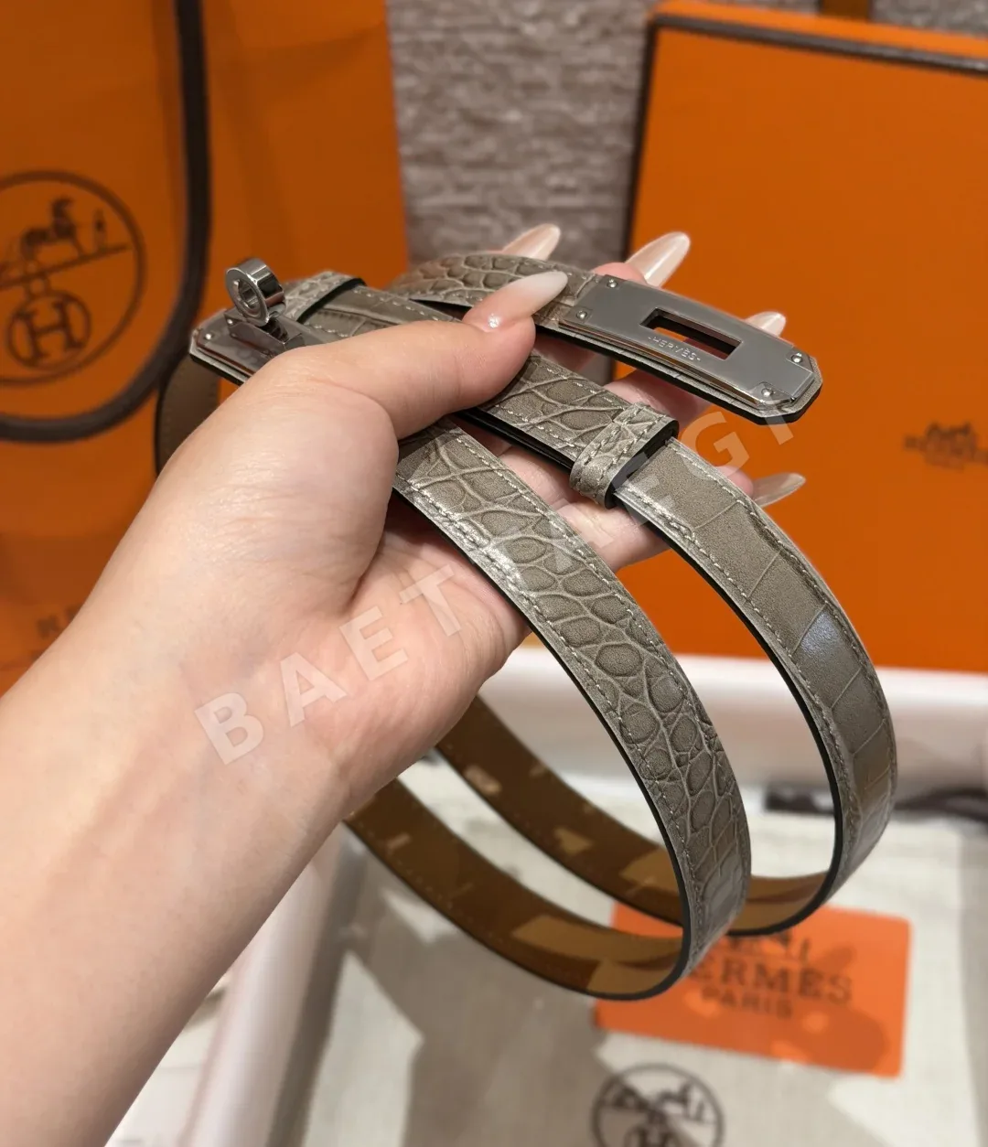 에르메스 켈리 버클 엡솜 가죽 벨트 상세 이미지 3