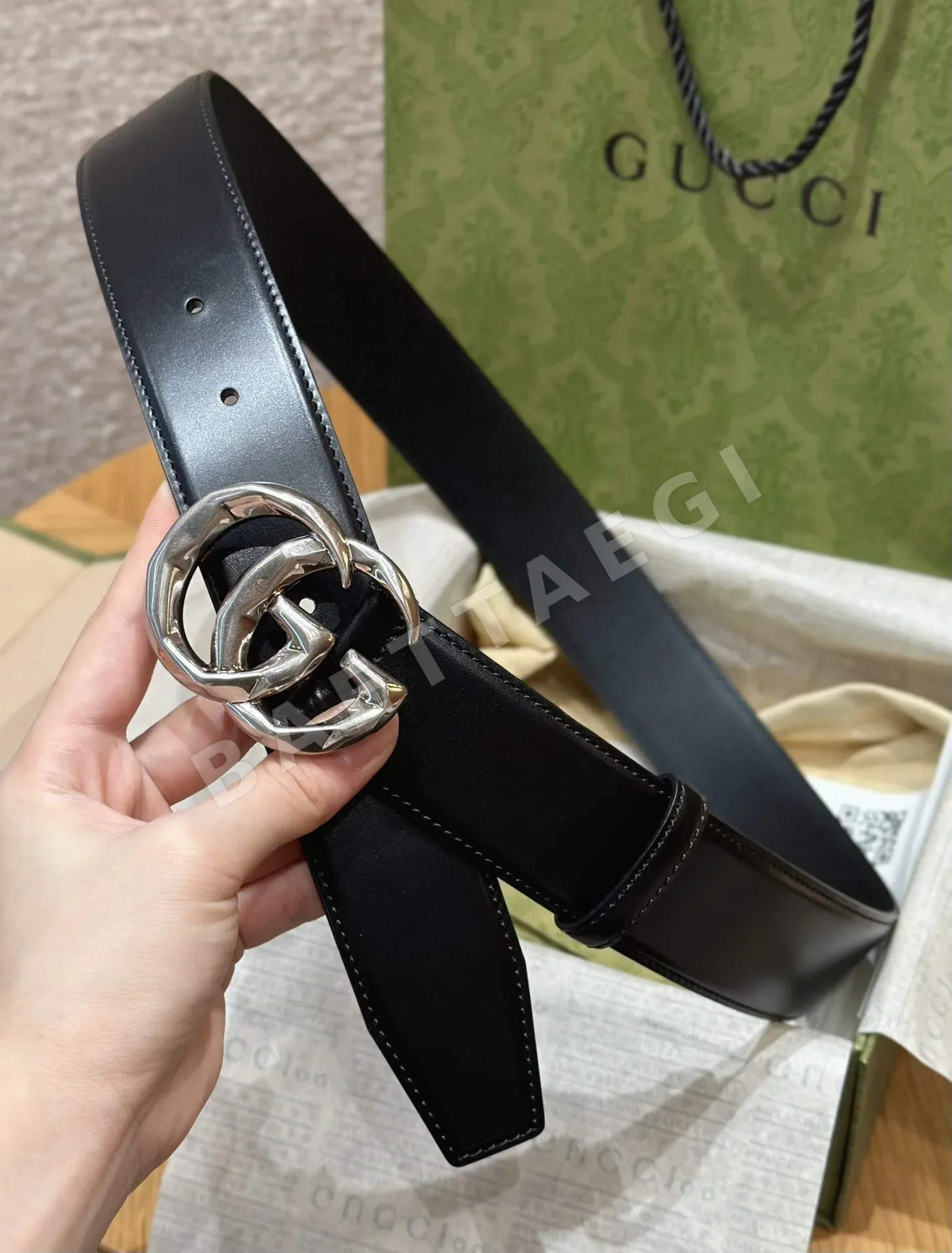 구찌 G 버클 남성 벨트 3.8 cm 상세 이미지 3