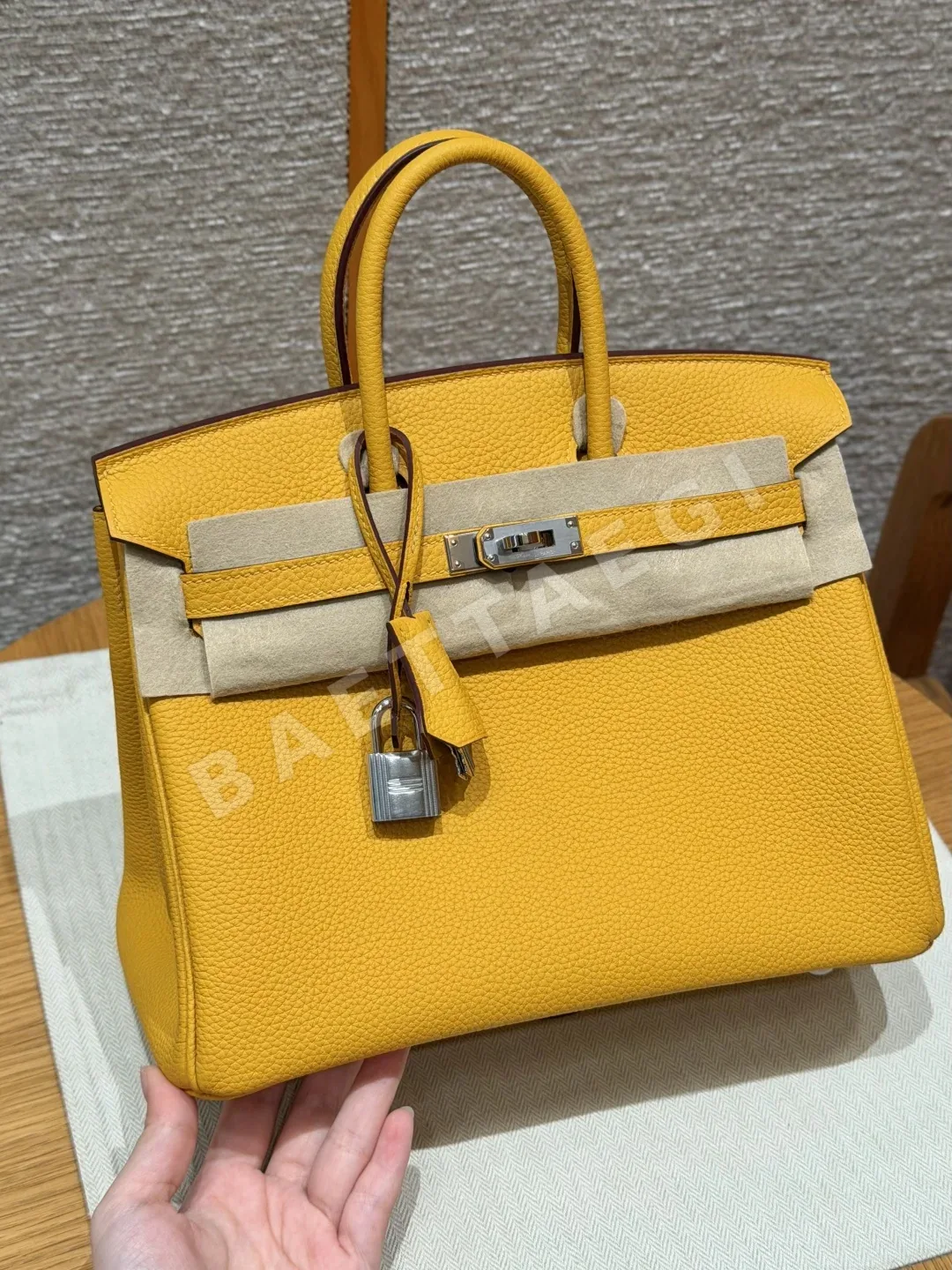 에르메스 버킨 25 토고 가죽 실버 장식 가방 144467