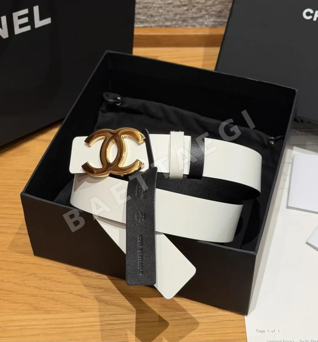 샤넬 리버시블 카프스킨 더블 C 버클 벨트 상세 이미지 1