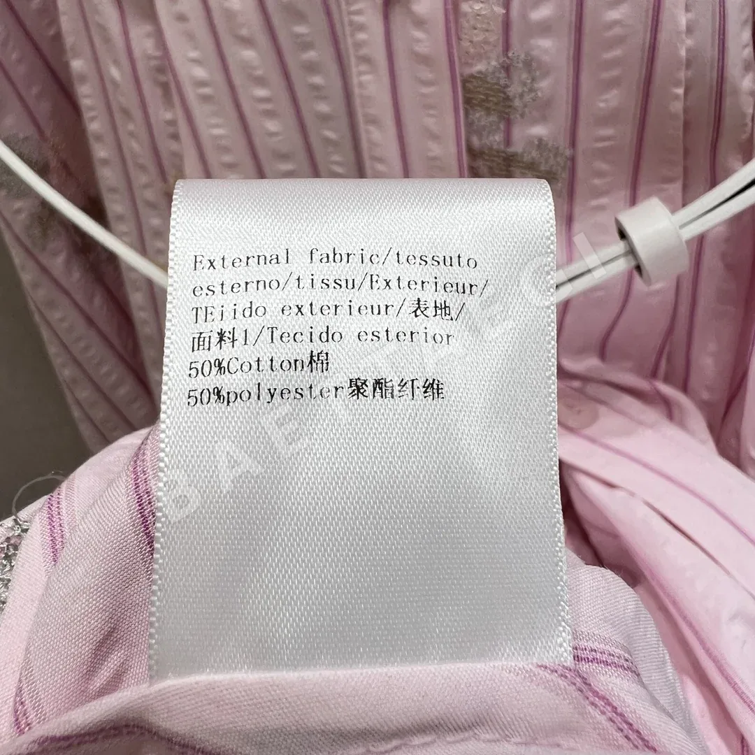 디올 프렌치 스트라이프 허리 셰이프드 자수 원피스 상세 이미지 8