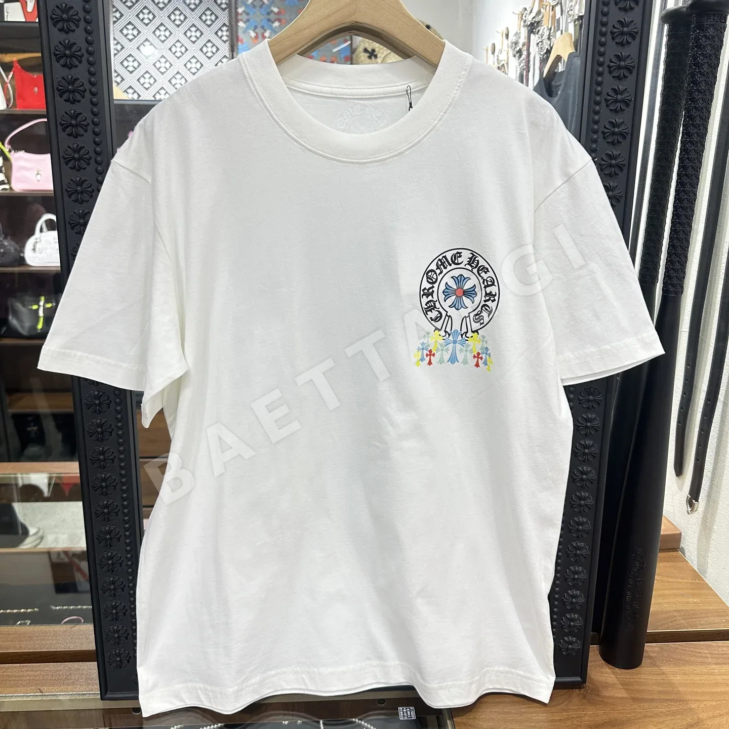 크롬하츠 화이트호스슈 컬러 크로스 남성 반팔 163072