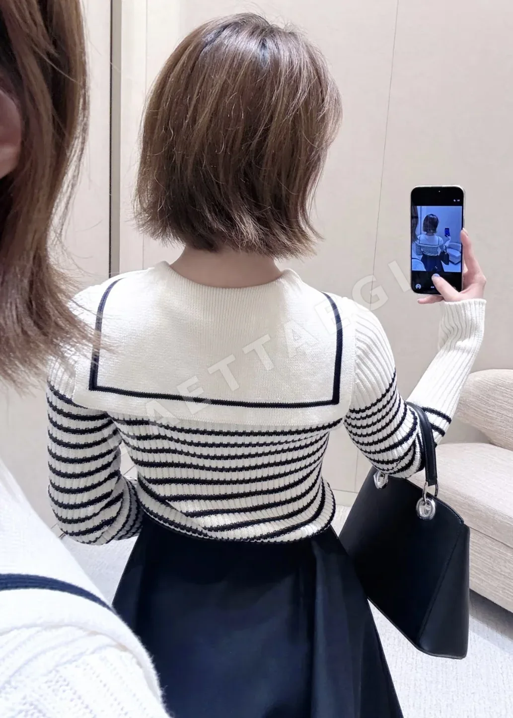 디올 네이비 스트라이프 긴팔 니트 탑 상세 이미지 9