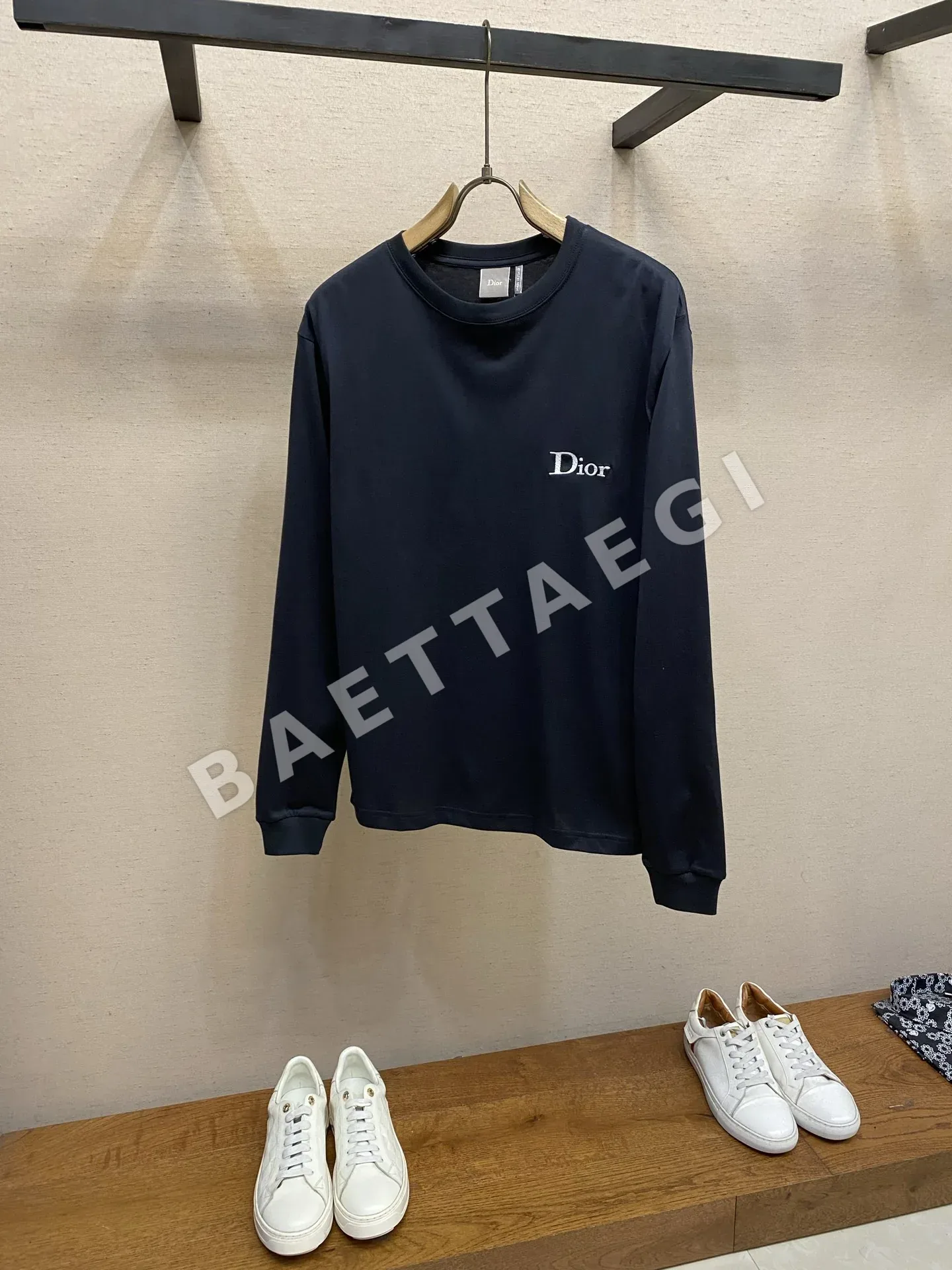 제냐 남성 면 저지 긴팔 티셔츠 상세 이미지 1