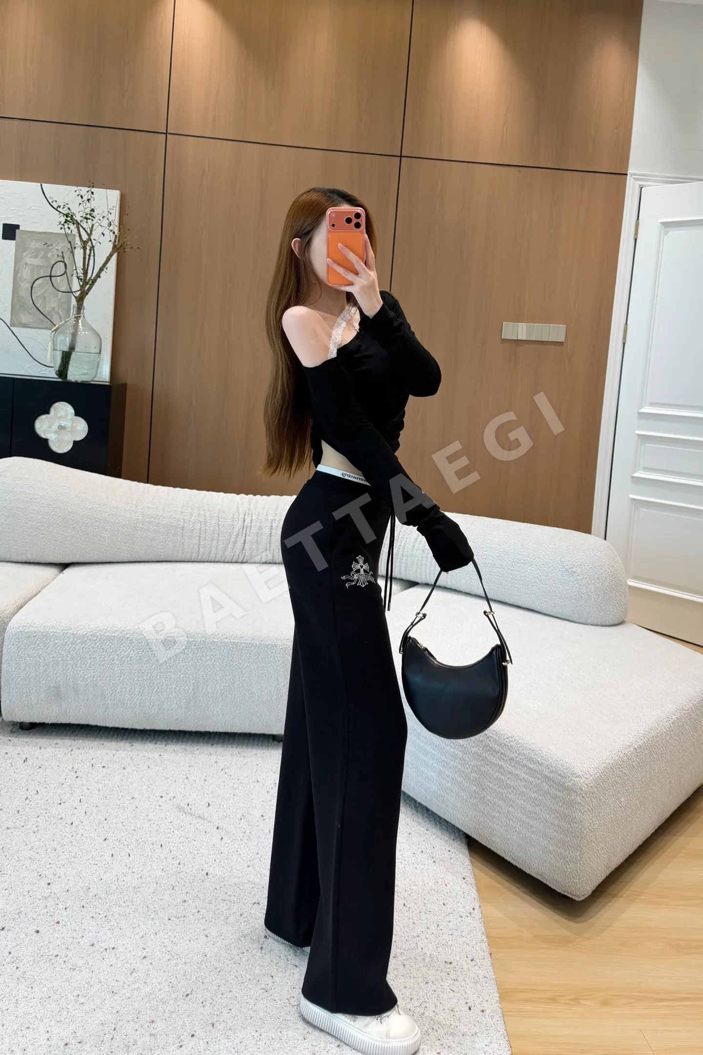 크롬하츠 드로스트링 여성 바지 상세 이미지 4