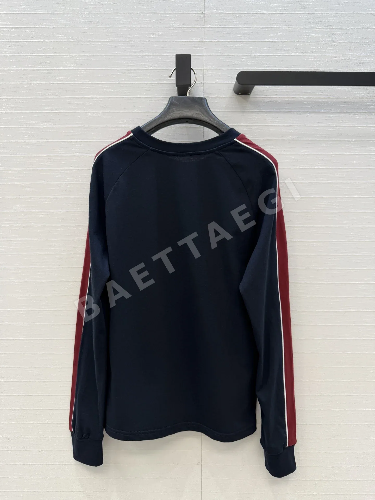 미우미우 여성 컬러 블록 코튼 긴팔 티셔츠 상세 이미지 8