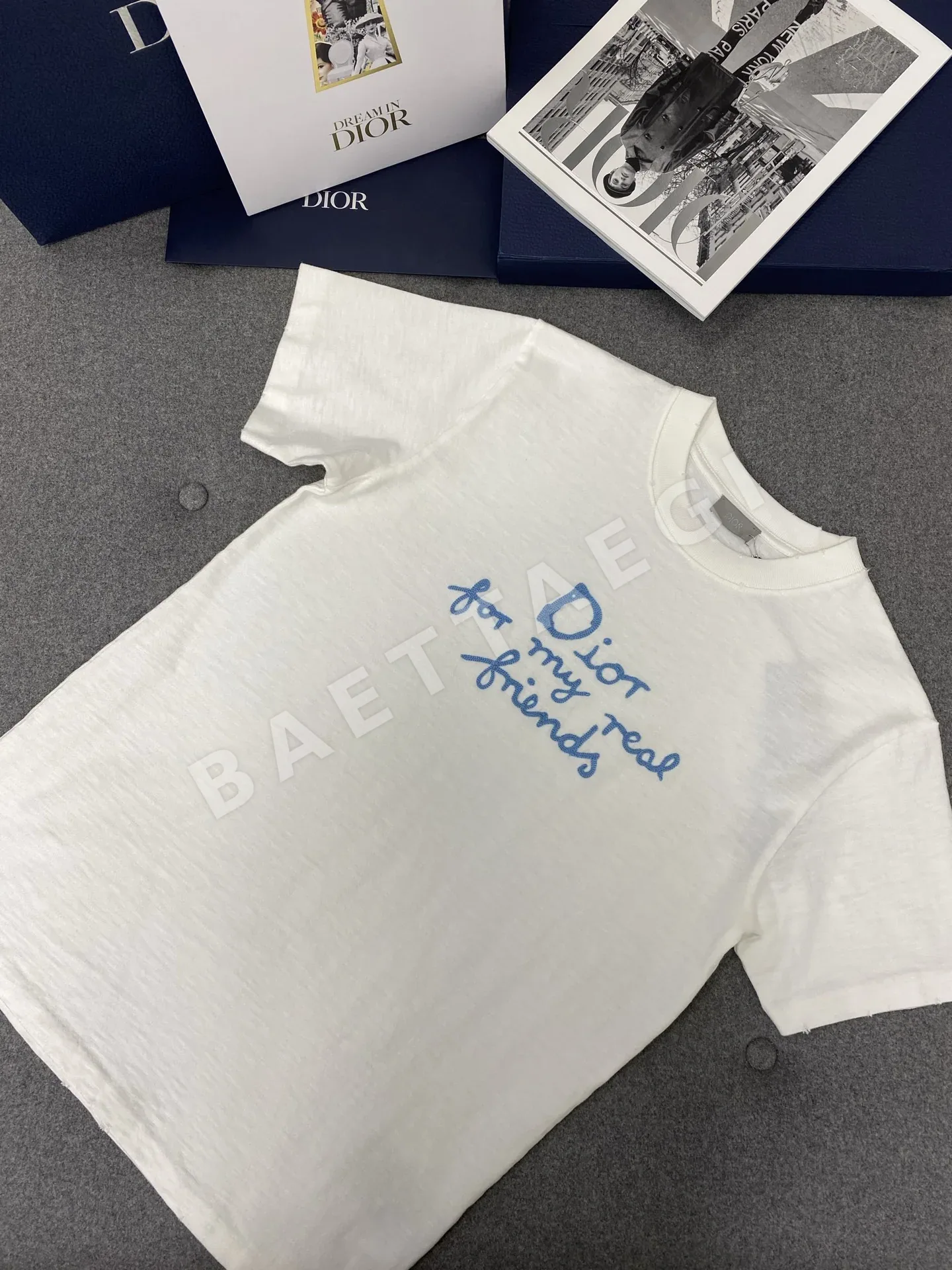 디올 코튼 슬랍 남성 반팔 티셔츠 상세 이미지 4