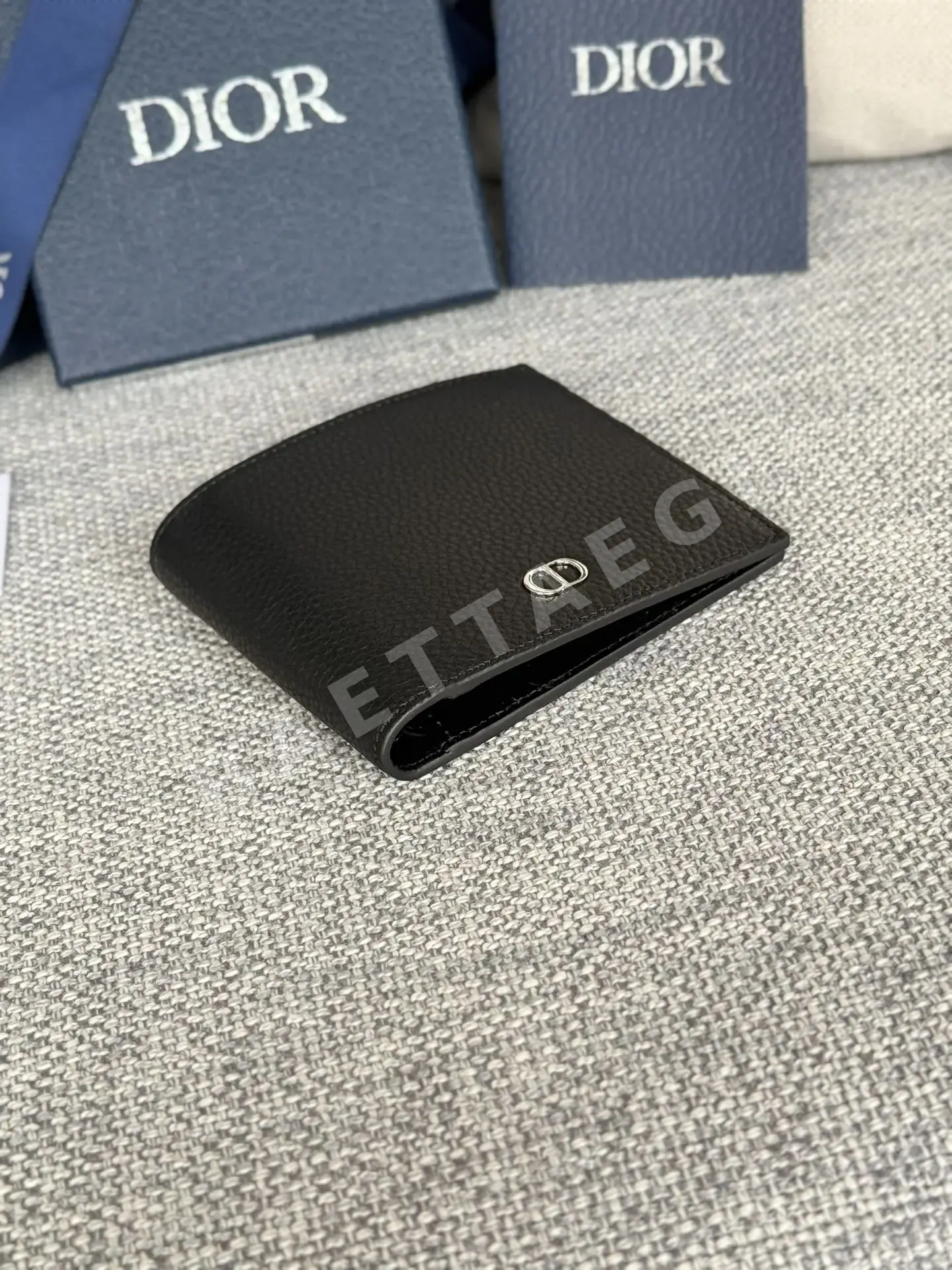 디올 CD 로고 블랙 가죽 반지갑 상세 이미지 5