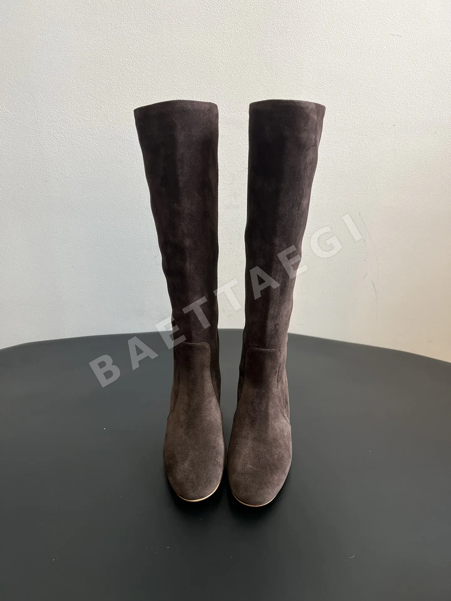 지안비토 스웨이드 청키 힐 슬라우치 부츠 75203