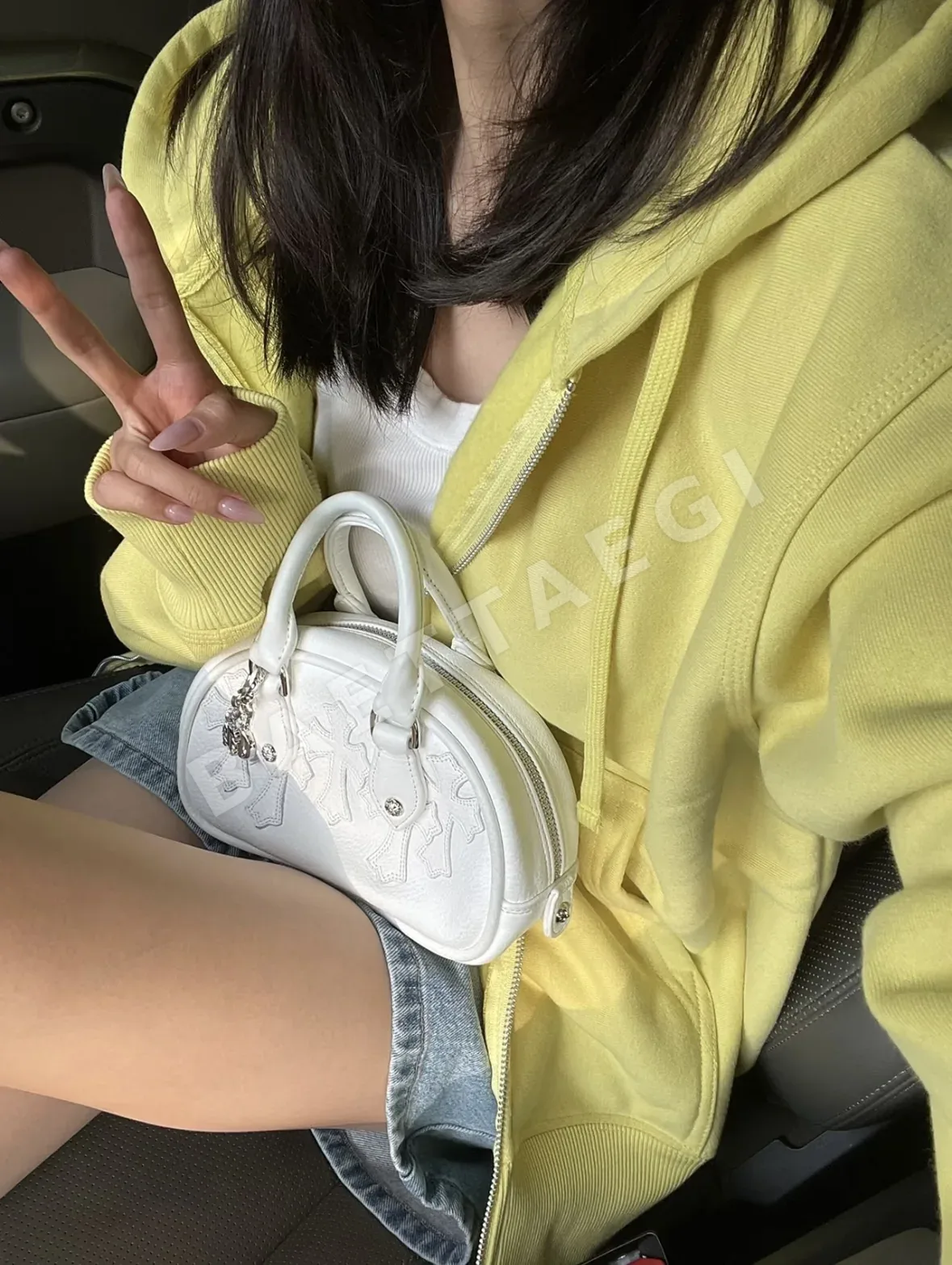 크롬하츠 화이트 소가죽 짐백 가방 상세 이미지 10