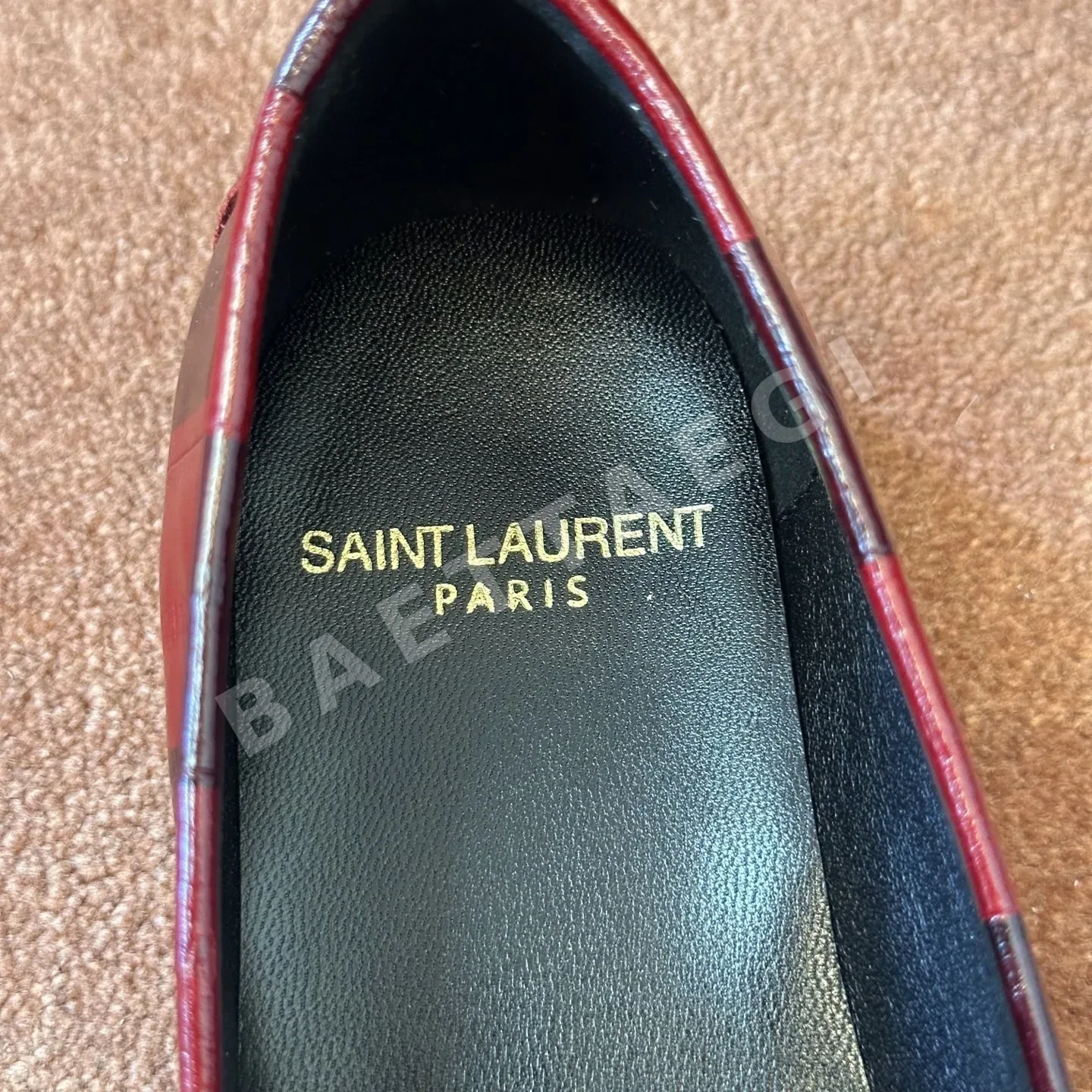 생로랑 YSL 앞코 덮인 장어가죽 뮬 로퍼 상세 이미지 5