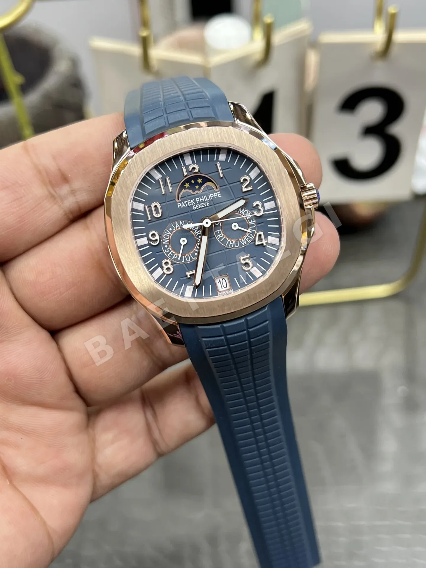 파텍필립 아쿠아넛 5261 R 다이아 자동 블루 다이얼 로즈골드 3K 공장 레플리카 43970 Patek Philippe 상세 이미지 2
