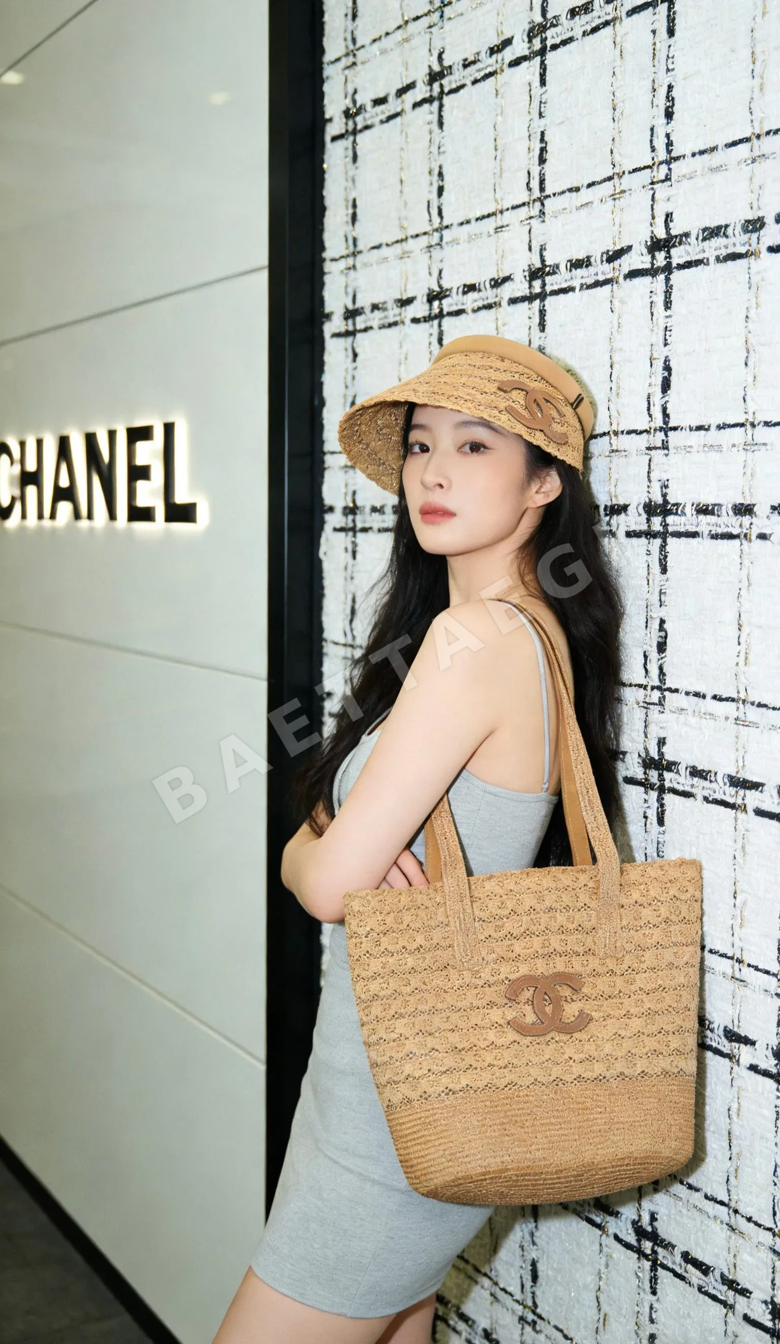 샤넬 비치 리조트 스타일 바이저 모자 상세 이미지 8