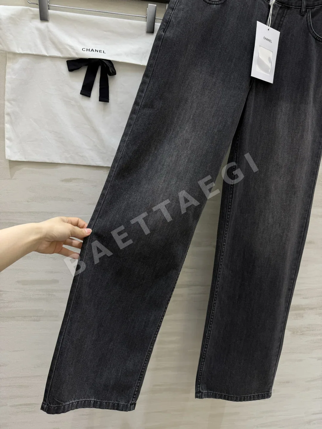 샤넬 스트레이트 레그 여성 바지 상세 이미지 5