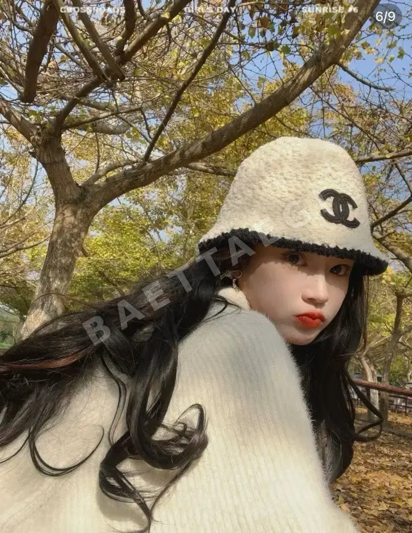 샤넬 램스킨 컬러블록 버킷햇 상세 이미지 1
