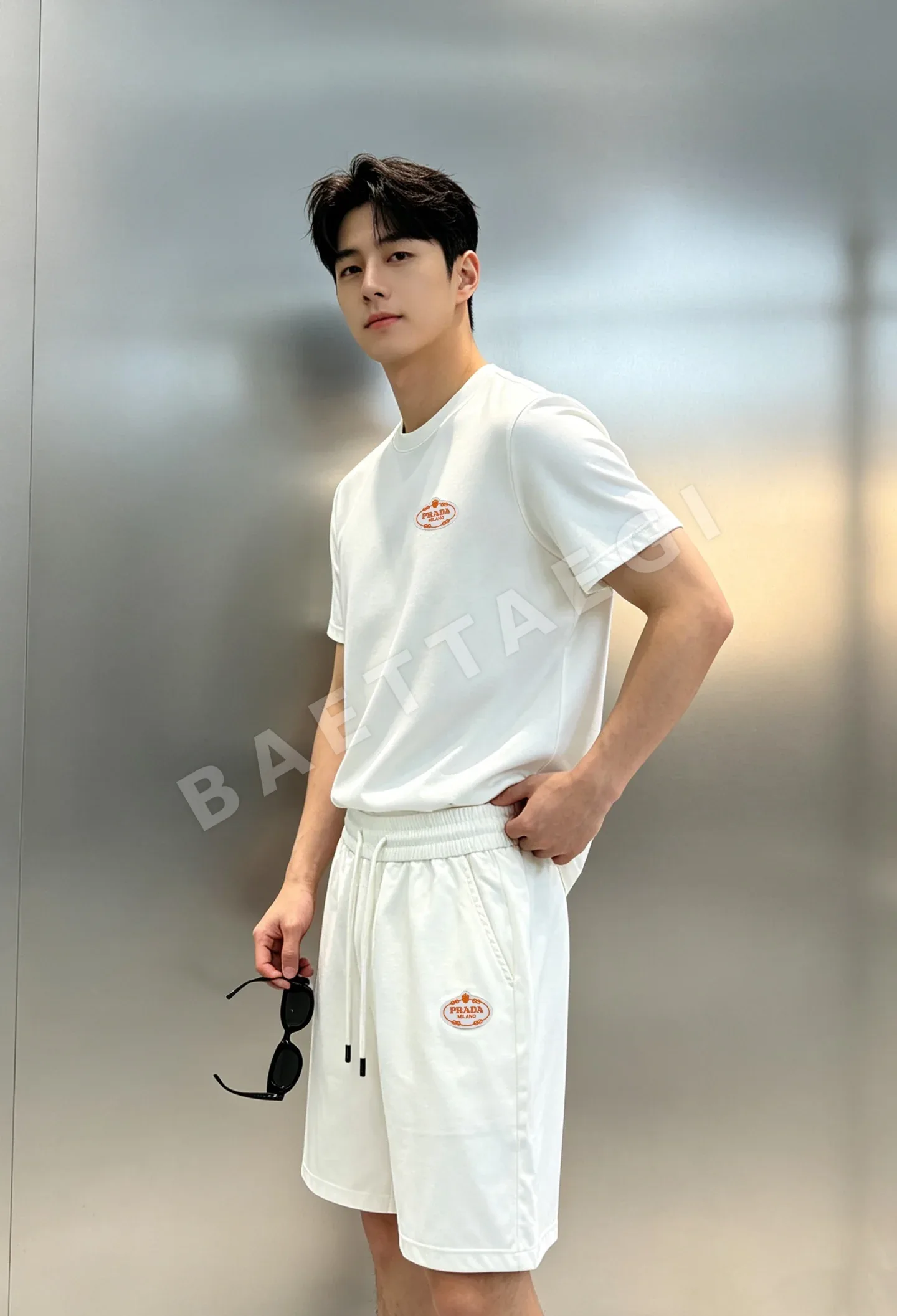 프라다 남성 자수포인트 반팔 티셔츠 상세 이미지 2