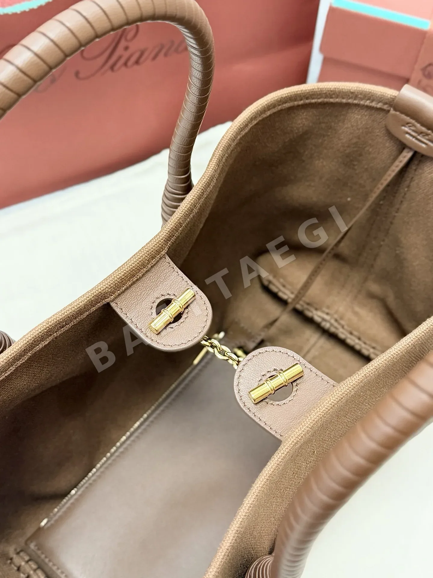 로로피아나 라마 팜 코튼 캔버스 쇼퍼 백 FAR1115 상세 이미지 7
