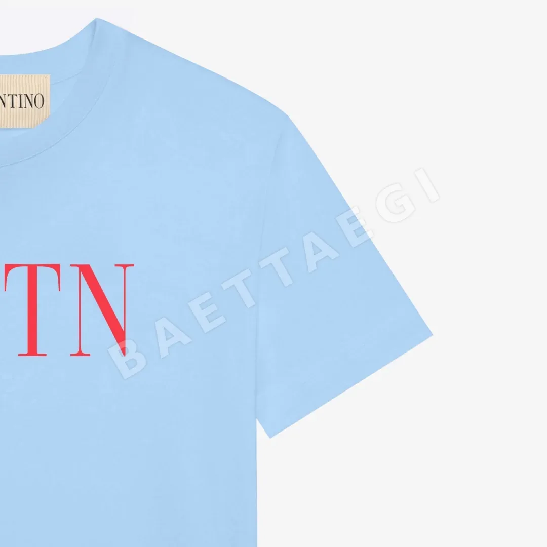 발렌티노 VLTN 클래식 레터 로고 여성 반팔 상세 이미지 4