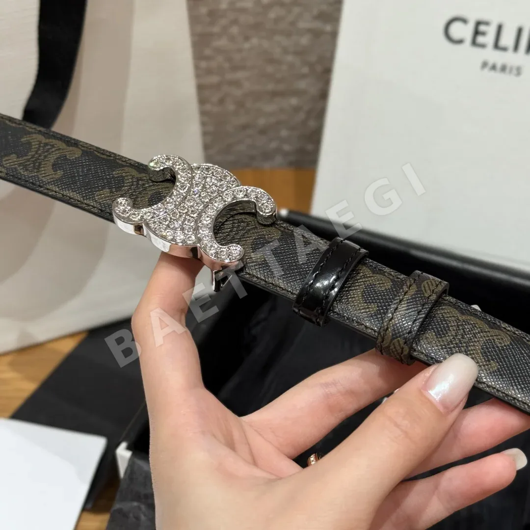 셀린느 트리옴프 버클 양면 가죽 벨트 상세 이미지 6