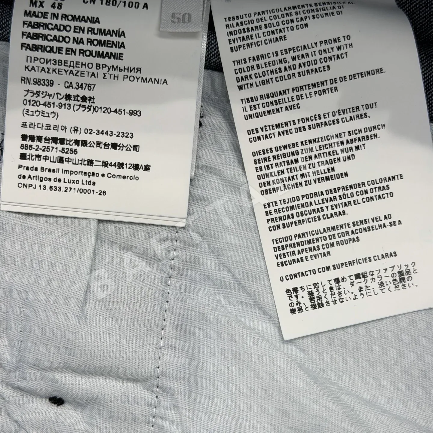 프라다 중간 허리 남성 데님 버뮤다 반바지 상세 이미지 9