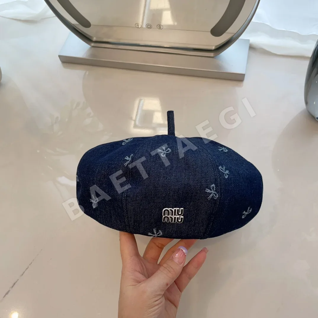 미우미우 데님 케이블 니트 베레모 상세 이미지 3