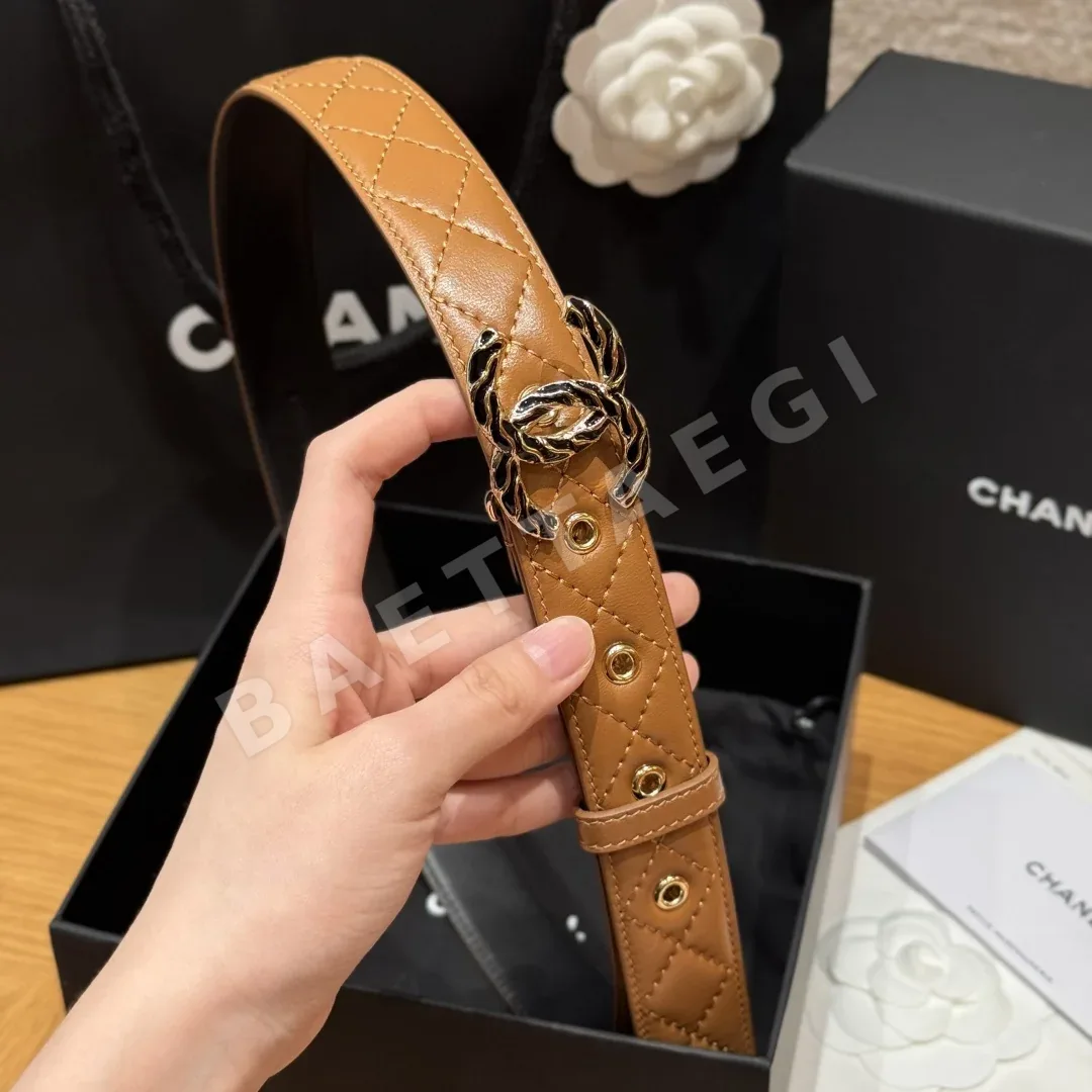 샤넬 램스킨 더블 C 메탈 로고 벨트 상세 이미지 3