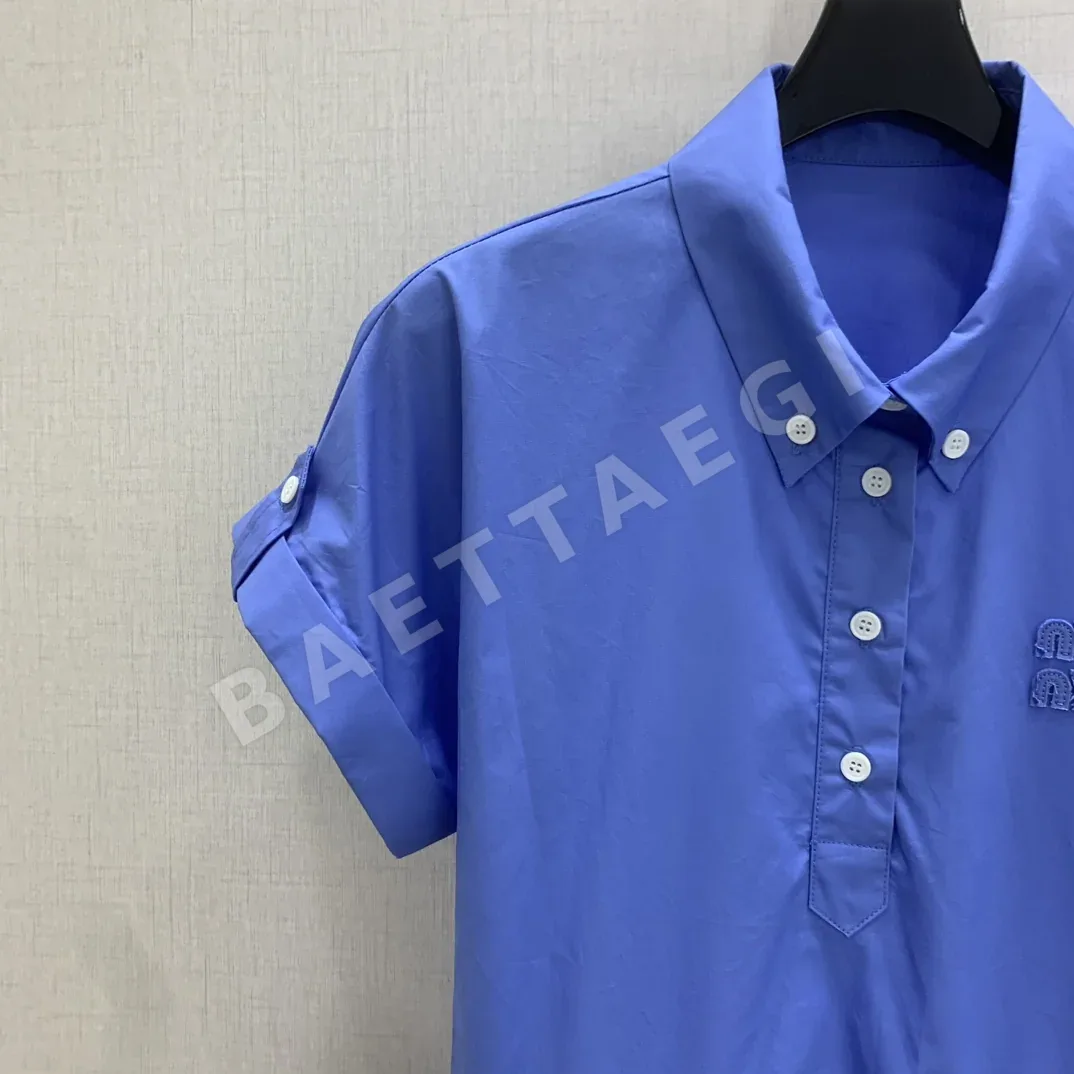 미우미우 카라 반소매 벨트 원피스 상세 이미지 2