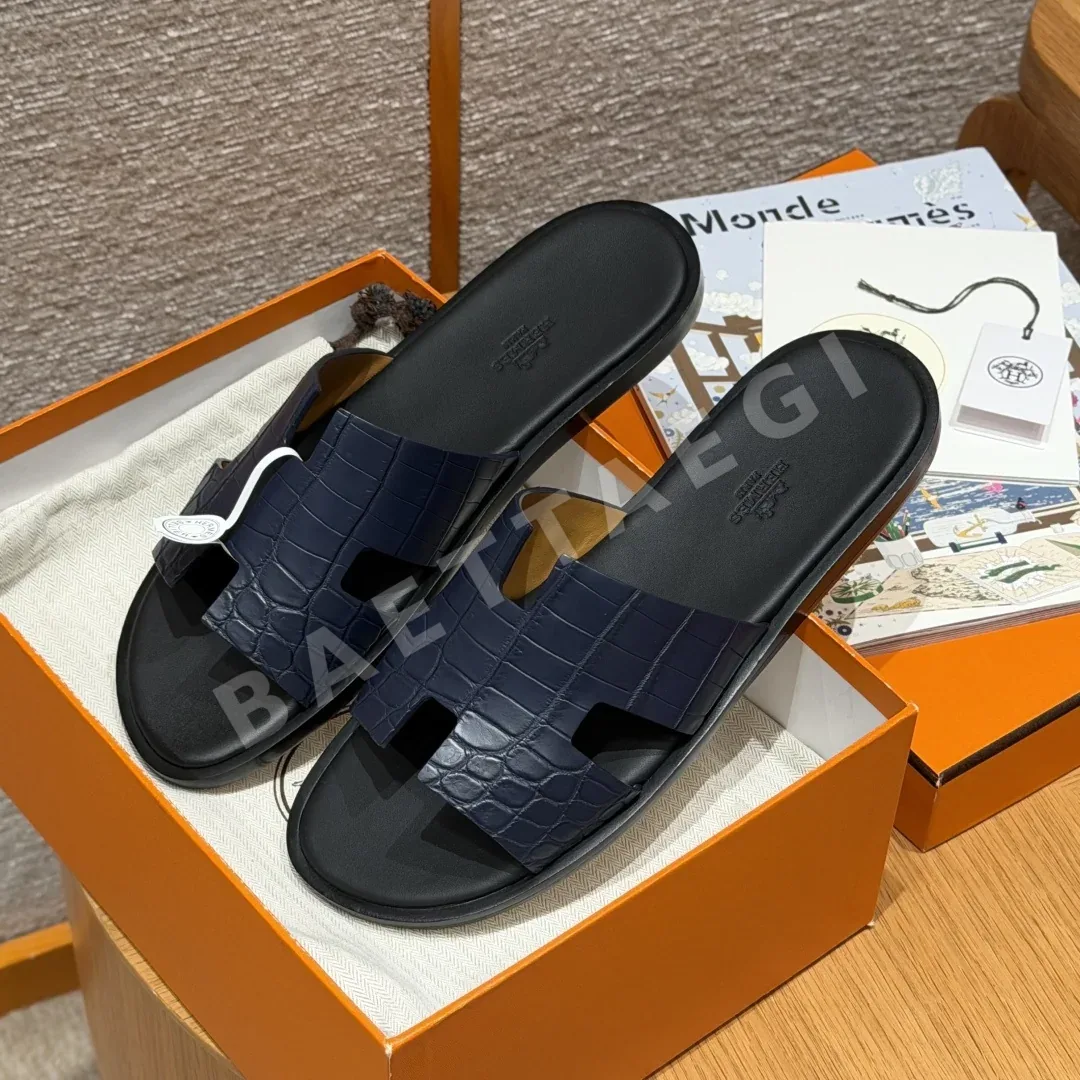 에르메스 악어가죽 남성용 슬리퍼 156751