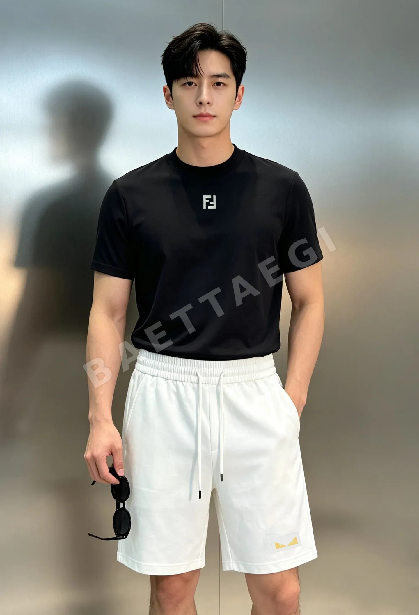 펜디 3D 몬스터 로고 남성용 반팔 티셔츠 상세 이미지 1