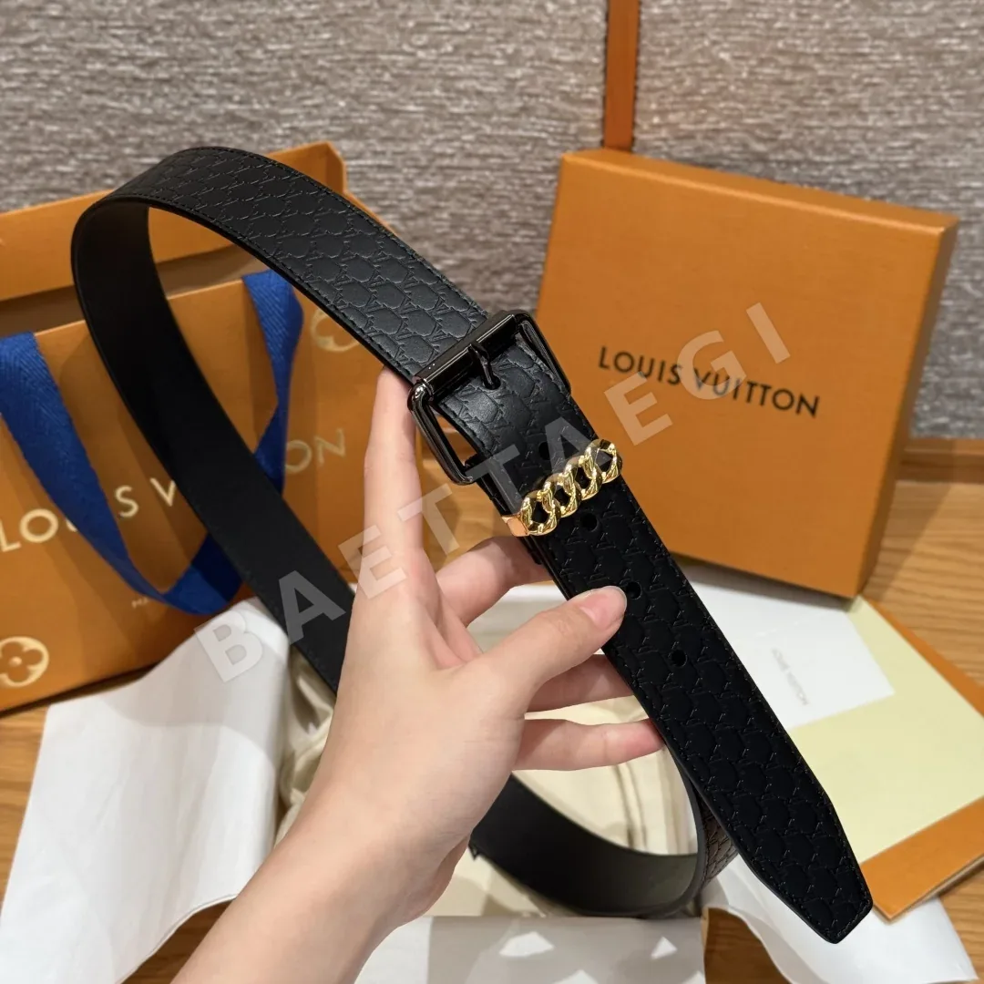 루이비통 소가죽 남성용 버클 벨트 상세 이미지 4
