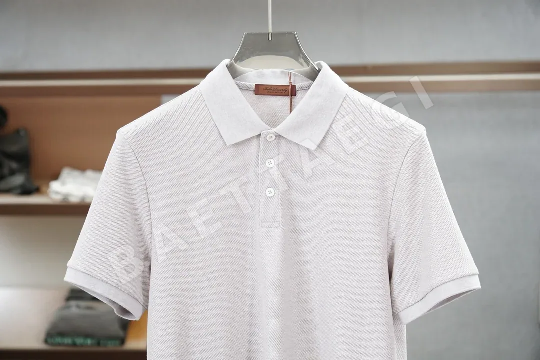 로로피아나 메시 반팔 폴로셔츠 남성용 상세 이미지 4