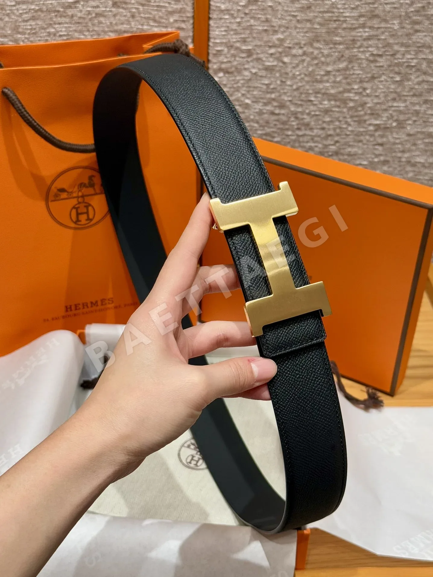 에르메스 리버시블 메탈 버클 남성용 벨트 상세 이미지 3