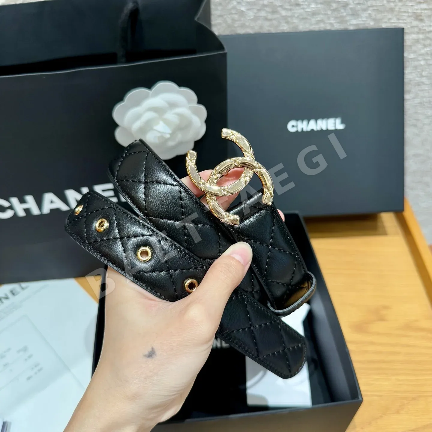 샤넬 램스킨 골드 더블 C 벨트 상세 이미지 2