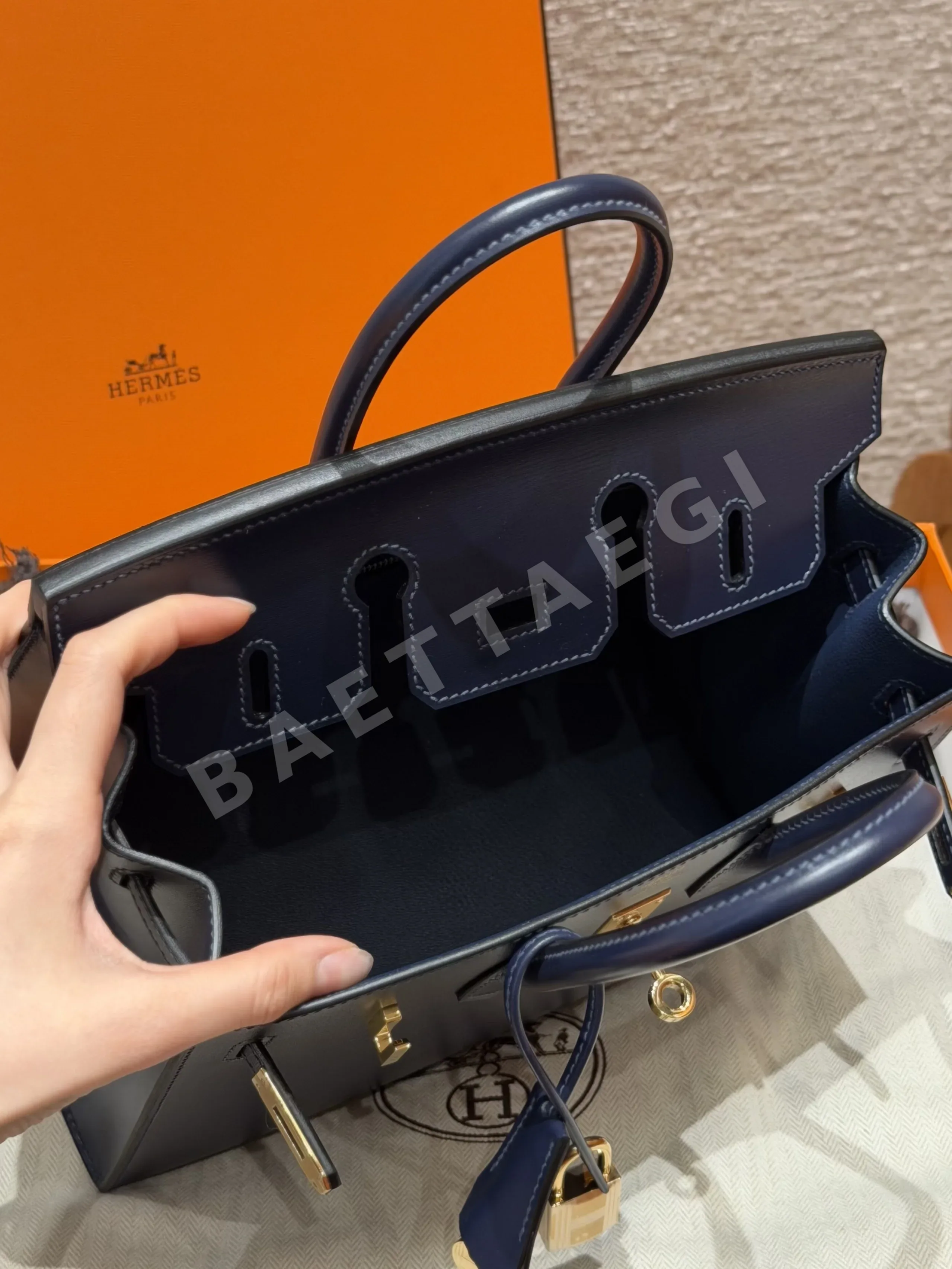 에르메스 버킨 25 블루 사파이어 가방 상세 이미지 16