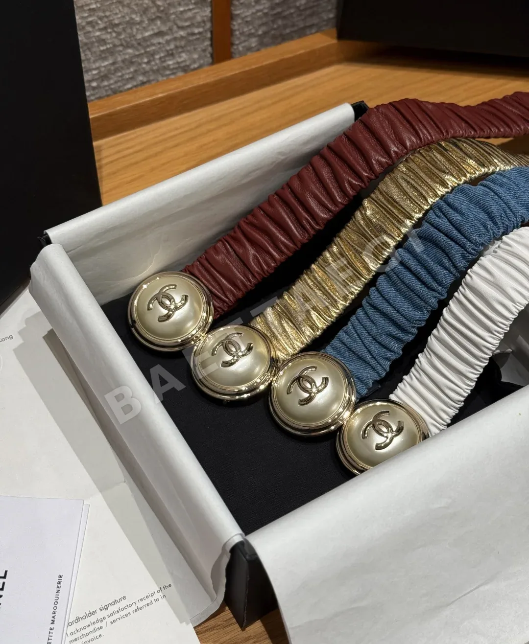 샤넬 메탈릭 블랙 가죽 벨트 상세 이미지 2