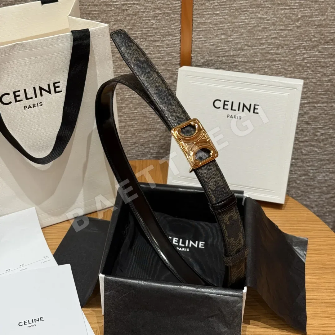 셀린느 TRIOMPHE 버클 양면 가죽 벨트 상세 이미지 4