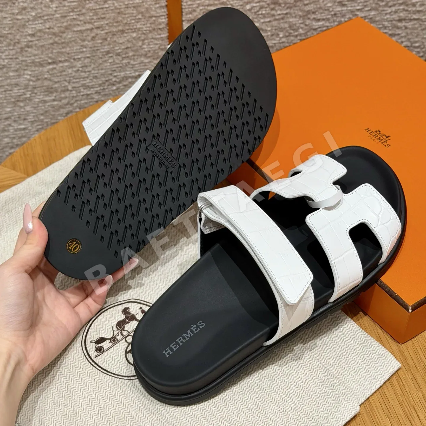 에르메스 시프레 크로커다일 샌달 상세 이미지 6